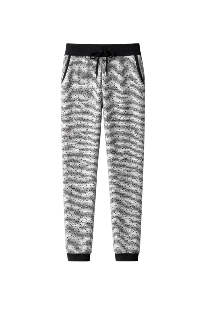 Men’s Relaxed Tapered Knit Lounge Trousers with Ribbed Cuffs