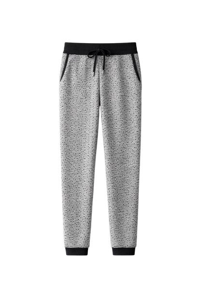 Men’s Relaxed Tapered Knit Lounge Trousers with Ribbed Cuffs