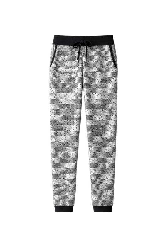 Men’s Relaxed Tapered Knit Lounge Trousers with Ribbed Cuffs