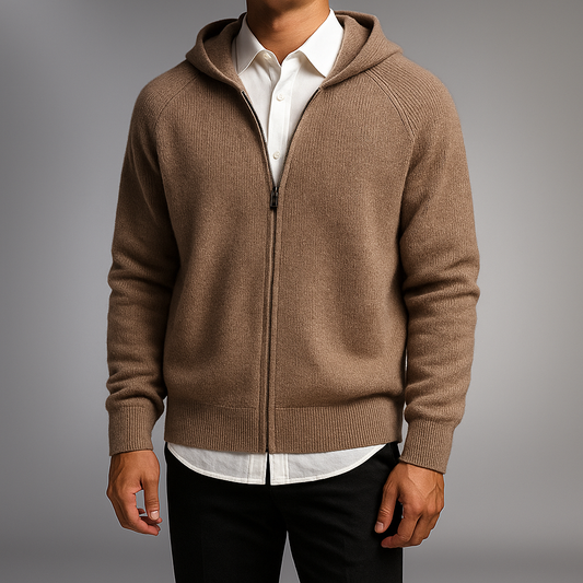 Men’s Refined Knit Front-Zip Pullover Sweater