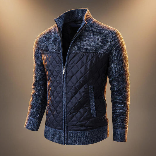 Men’s Chenille Knit Quilted Zip-Front Jacket