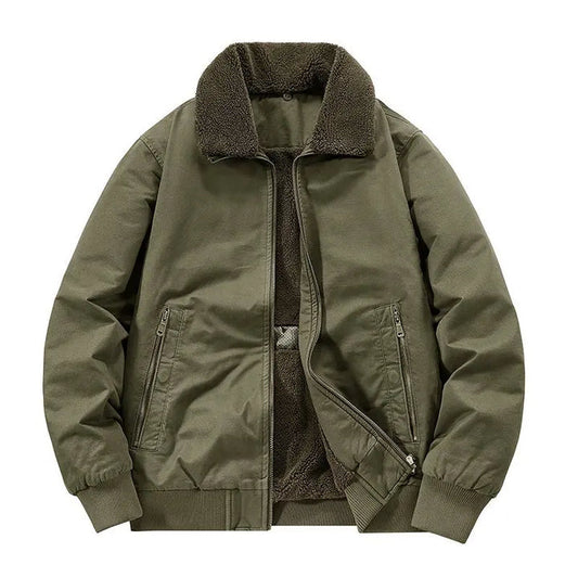 Men’s Sherpa-Lined Cotton Bomber Jacket