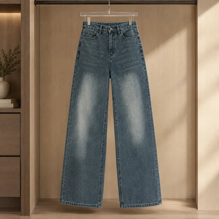 Women’s Mid-Rise Stretch Wide-Leg Denim Jeans