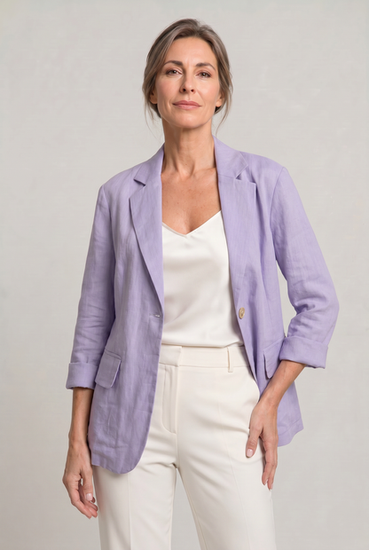 Women’s Relaxed Lightweight Cotton Blend Blazer