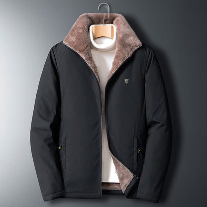 Men’s Longline Textured Wool-Look Notch-Lapel Coat