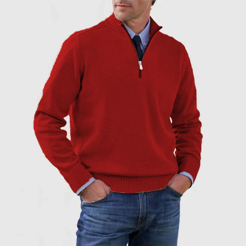 Men’s Soft Regular-Fit Zip-Up Pullover Sweater