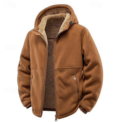 Men’s Plush-Lined Hooded Utility Zip Jacket