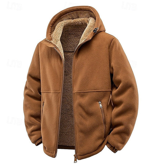 Men’s Plush-Lined Hooded Utility Zip Jacket