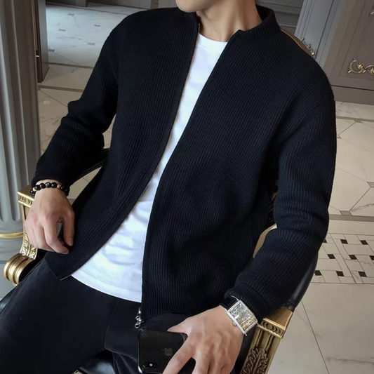 Men’s Lightweight Full-Zip Knit Pullover Sweater