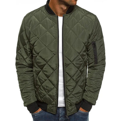 Men’s Quilted Ribbed-Trim Bomber Jacket