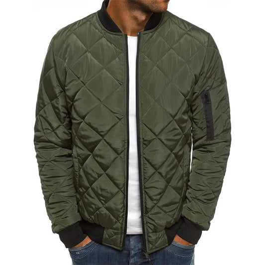 Men’s Quilted Ribbed-Trim Bomber Jacket