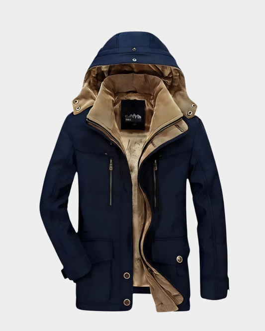 Men’s Fleece-Lined Hooded Longline Puffer Parka