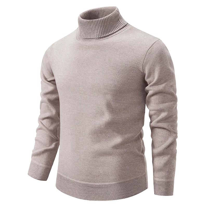 Men’s Ribbed High-Neck Classic Knit Pullover