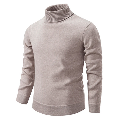 Men’s Ribbed High-Neck Classic Knit Pullover