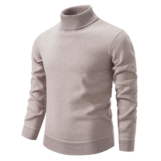 Men’s Ribbed High-Neck Classic Knit Pullover