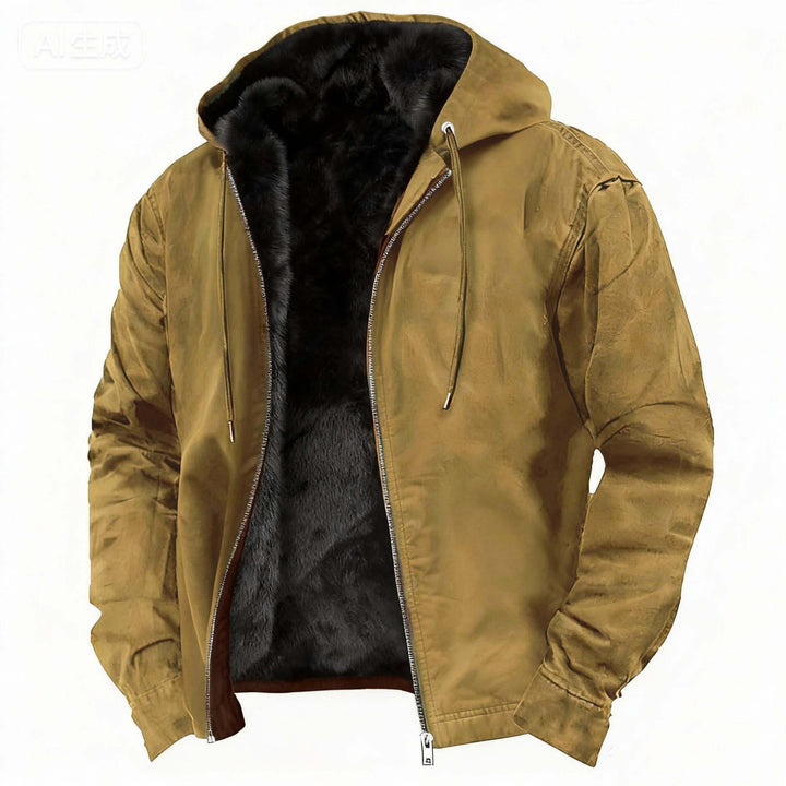 Men's Faux Fur-Lined Full-Zip Winter Coat