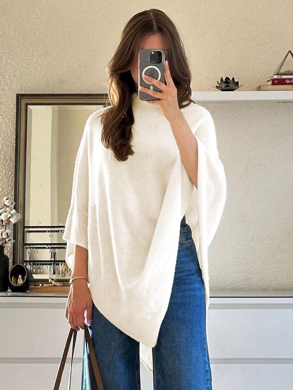 Women’s Asymmetric Draped Knit Cape
