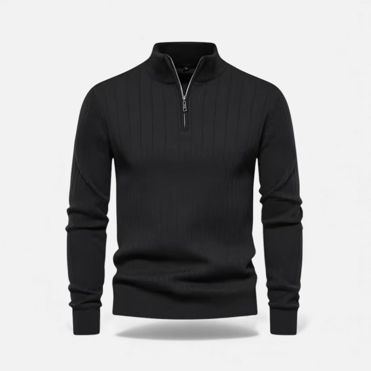 Men’s Minimalist Thermal Knit Zip-Up Sweater