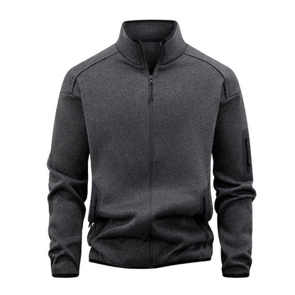 Men’s Heathered Lightweight Stand-Collar Zip Jacket