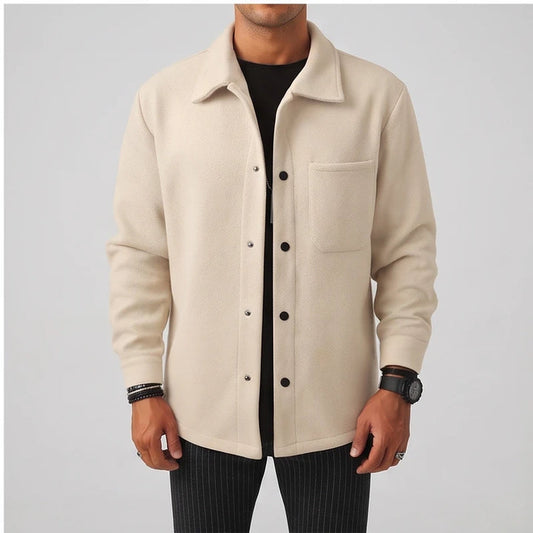 Men’s Brushed Wool Blend Button-Front Jacket