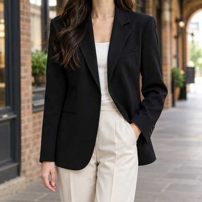 Women’s Shaped Single-Breasted Notched Lapel Blazer