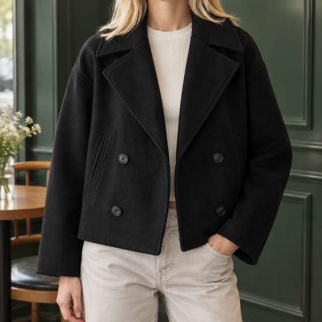 Women’s Cropped Wool-Blend Tailored Jacket