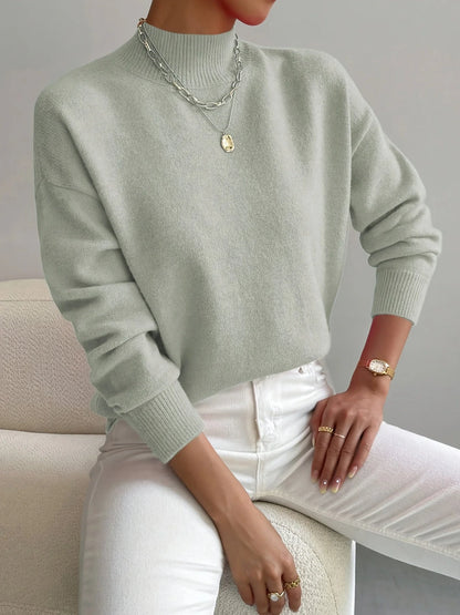 Women’s Classic Crew Neck Ribbed Hem Sweater