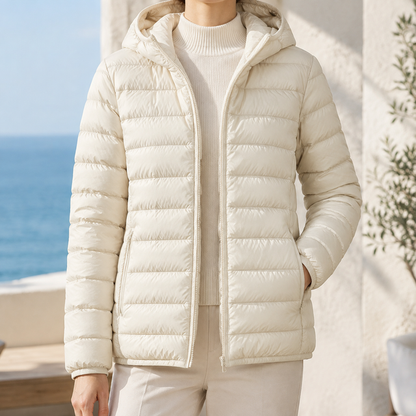 Women’s Lightweight Horizontal Quilted Down Puffer Jacket