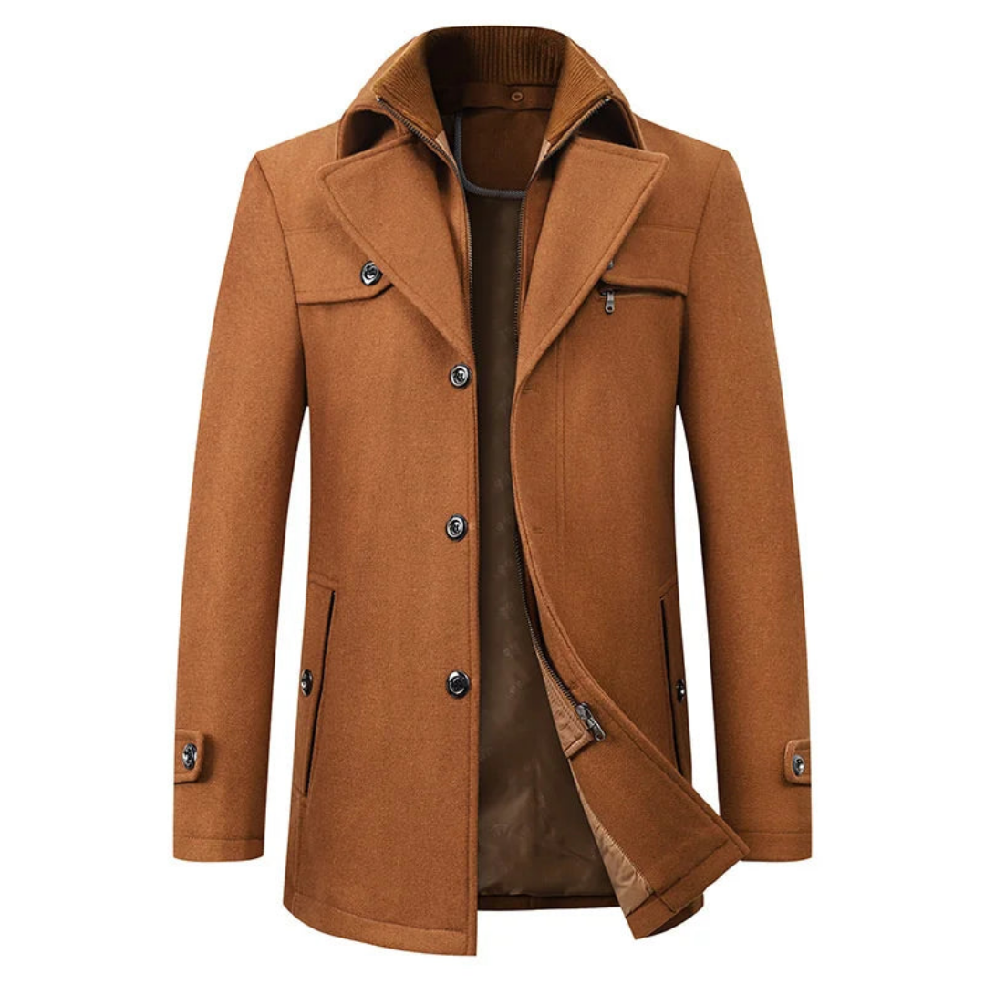Men’s Long Double-Breasted Coat